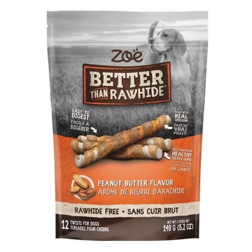 Zoe Zoe Better Than Rawhide Peanut Twists Dog Chew 148g Dog Food & Treats