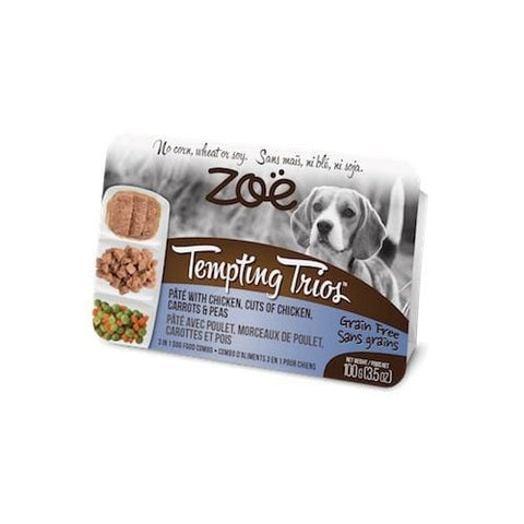 Zoe [PROMO BUY 4 GET 2 FREE] Zoë Tempting Trios Chicken Carrots & Peas Grain-Free Wet Dog Food 100g Dog Food & Treats