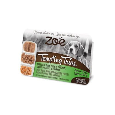 Zoe [PROMO BUY 4 GET 2 FREE] Zoë Tempting Trios Tuna Chicken Sweet Potatoes & Pumpkin Grain-Free Wet Dog Food 100g Dog Food & Treats