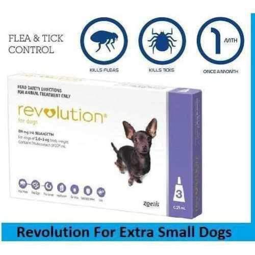 Zoetis Zoetis Revolution For Extra Small Dogs 2.5-5kg Pack of 3 Necessities